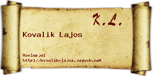 Kovalik Lajos névjegykártya