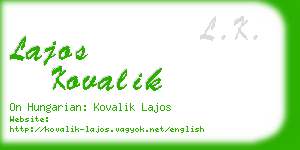 lajos kovalik business card